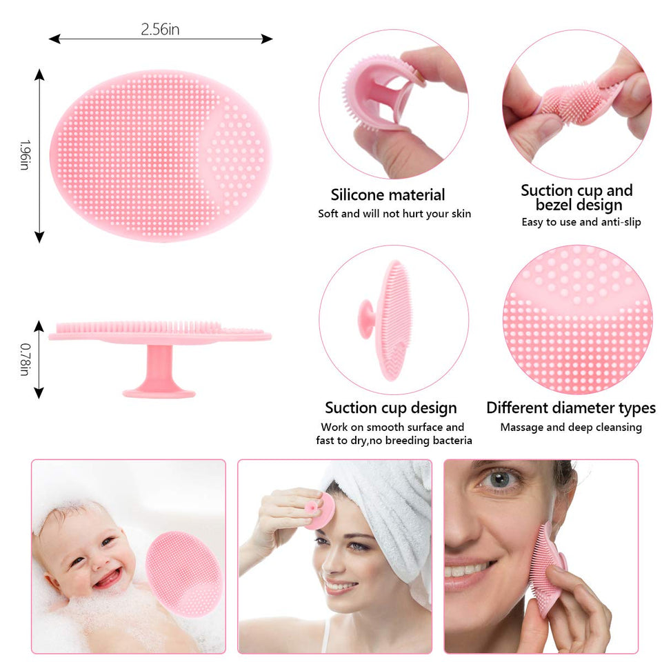 Silicone Face Scrubber, 2pcs Exfoliating Lip Brush, 2pcs Cleansing Brush,2pcs Face Mask Brush Exfoliator Blackhead Skin Care Tool
