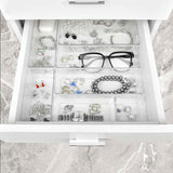Drawer Organizer Set of 15, 4 Sizes Clear Plastic for Kitchen, Bathroom, Office, Dresser Desk Organizers