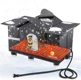 texsens weatherproof large outdoor cat shelter with roof window & cozy cushion