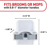 command damage-free broom and mop hangers, 2 hangers and 4 strips, wall mount household cleaning organizer
