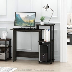 Furinno EFFICIENT Desk, Gaming Desk, with 3 Open Side Shelves, Laptop Notebook Computer Desk,Office Desk for Home Office, Study Room, Dorm, Espresso