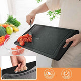 Empune Extra Large Plastic Cutting Boards, Set of 3 with Juice Grooves and Easy-Grip Handles