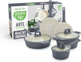 GreenLife 8-Piece Ceramic Nonstick Cookware Set - PFAS-Free, Induction Suitable, Dishwasher Safe