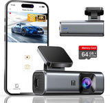 Galphi-Q2 4K Mini Dash Cam with 5G WiFi, 64GB Card, Super Night Vision, Loop Recording