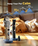 oneisall Dog Grooming Kit for Heavy Thick Hair&Coats/Low Noise Rechargeable Cordless Waterproof Dog Clippers for Grooming Animals&Pets/Pet Shaver with Stainless Steel Blade and Paw Trimmer