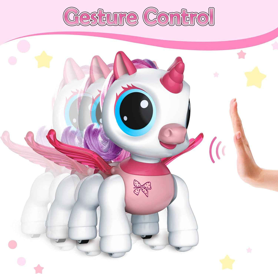 sprshy remote control unicorn pink pegasus toy for girls ages 3 to 8