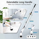 tuyu electric spin scrubber cordless bathroom kitchen cleaning brush with lcd display ipx7 waterproof adjustable handle