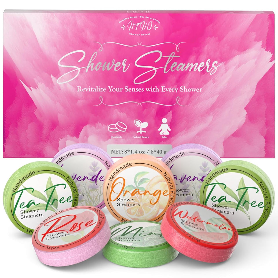 Shower Steamers Aromatherapy 8 Pack - Lavender and Eucalyptus Essential Oils, Self Care Gifts for Women and Men