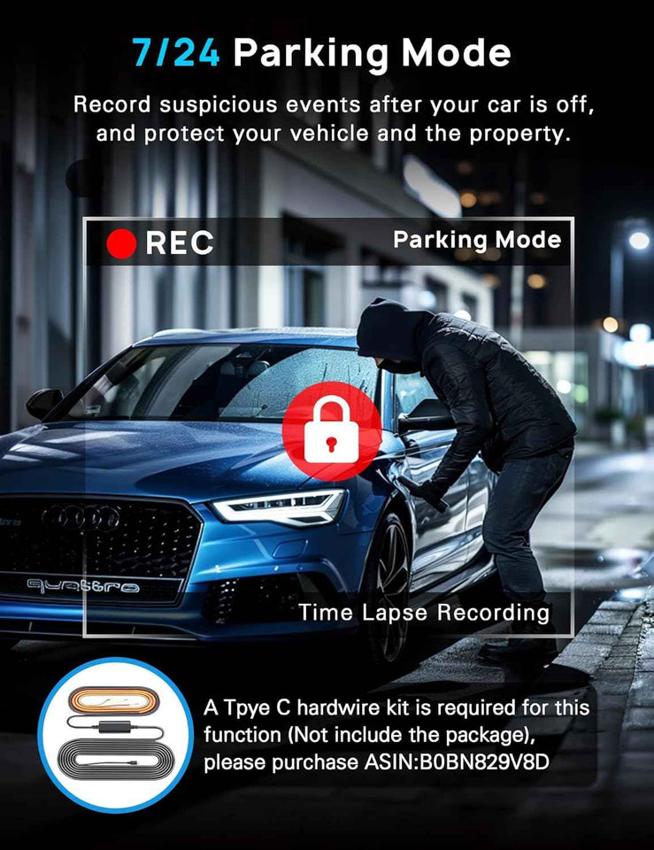 Navycrest 4K Dash Cam Front and Rear with 64GB Card, Built-in 5G WiFi, Dash Camera for Cars 4K Front and 1080P Rear, Dashcams for Cars Loop Recording, Gravity Sensor, 24-Hours Parking Mode