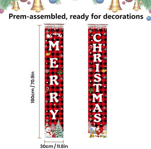 Christmas Decorations Merry Christmas Banner Xmas Porch Door Sign Welcome Banner for Wall Home Party Decor Christmas Decorations Indoor Outdoor