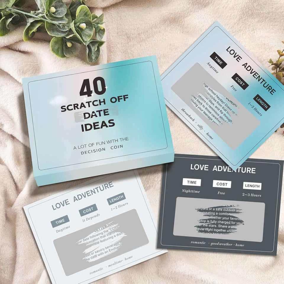 Valentines Day Gifts for Him and Her, 40 Scratch Off Date Ideas and Games