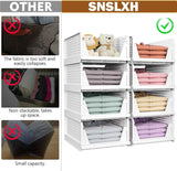 SNSLXH 5 Pack Stackable Closet Storage Baskets, Multifunctional and Foldable Closet Organizer for Bathroom Kitchen Laundry Room Wardrobe Storage