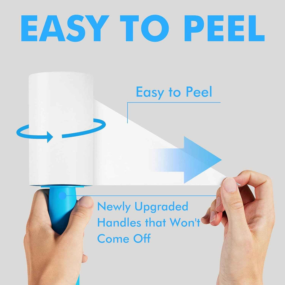 Extra sticky lint roller mega value set 400 sheets for pet hair removal dog and cat lint remover for clothes furniture carpet