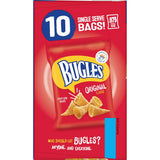 bugles original crispy corn snacks 10 count multipack 8.75 oz snack bags