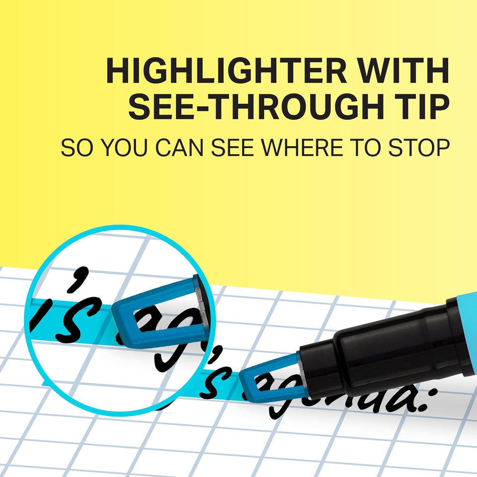 Sharpie Clear View Highlighter Sticks, Chisel Tip, Assorted Fluorescent, 8 Count - School, Home, and Office Use, Teacher Supplies