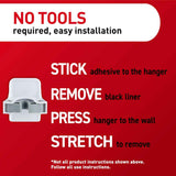 Command Broom and Mop Grippers, 2 Hangers and 4 Strips, Damage-Free Hanging Wall Mount Broom and Mop Holder, Household Cleaning Organizer for Christmas Decorations, Holds up to 4 lb