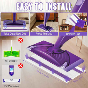 Disposable Wet Pad Refills: Versatile Cleaning for Wet Jet Mops, Multi-Surface Suitable