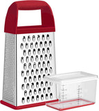 Urbanstrive Cheese Grater With Container Box Grater Stainless Steel Graters for Kitchen Cheese Shredder Parmesan Shredder Kitchen Gadgets Kitchen Tools Kitchen Gifts for Chef Dishwasher Safe Zester