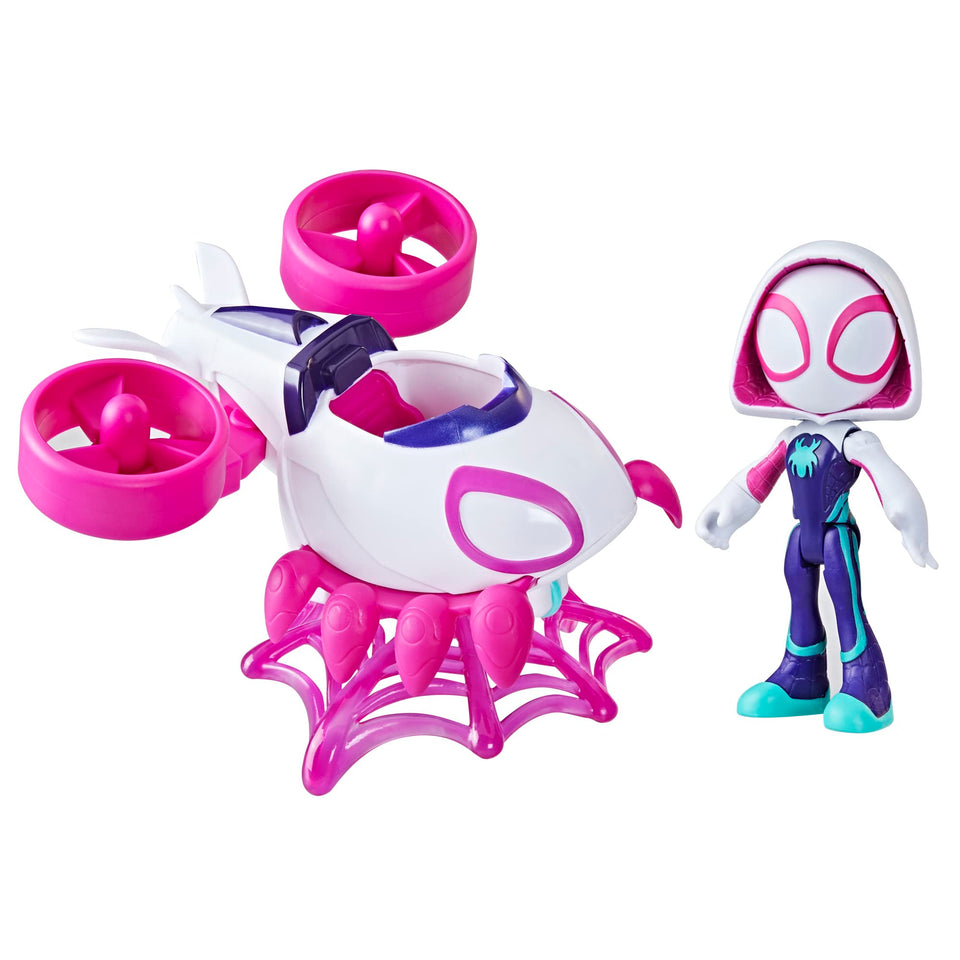 Marvel Ghost-Spider Copter Set, 4-Inch Scale Action Figure with Vehicle & Accessory, Preschool Super Hero Toy