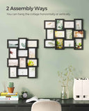 SONGMICS Collage Picture Frames, 4x6 for Wall Decor Set of 12, Multi Family Photo for Gallery Decor, Hanging Display, Assembly Required, Christmas Gift, Ink Black URPF26BK