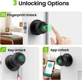GHome 3-in-1 Smart Fingerprint Door Lock with App Control & Key, Biometric Thumbprint for Home & Office