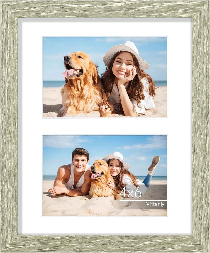 Vittanly 11x14 Collage Picture Frame, Displays 5Pcs 4x6 Pictures with Mat or 1Pcs 11x14 without Mat for Wall Mounting, Picture Frames Collage Wall Decor in Black, 1 Pack