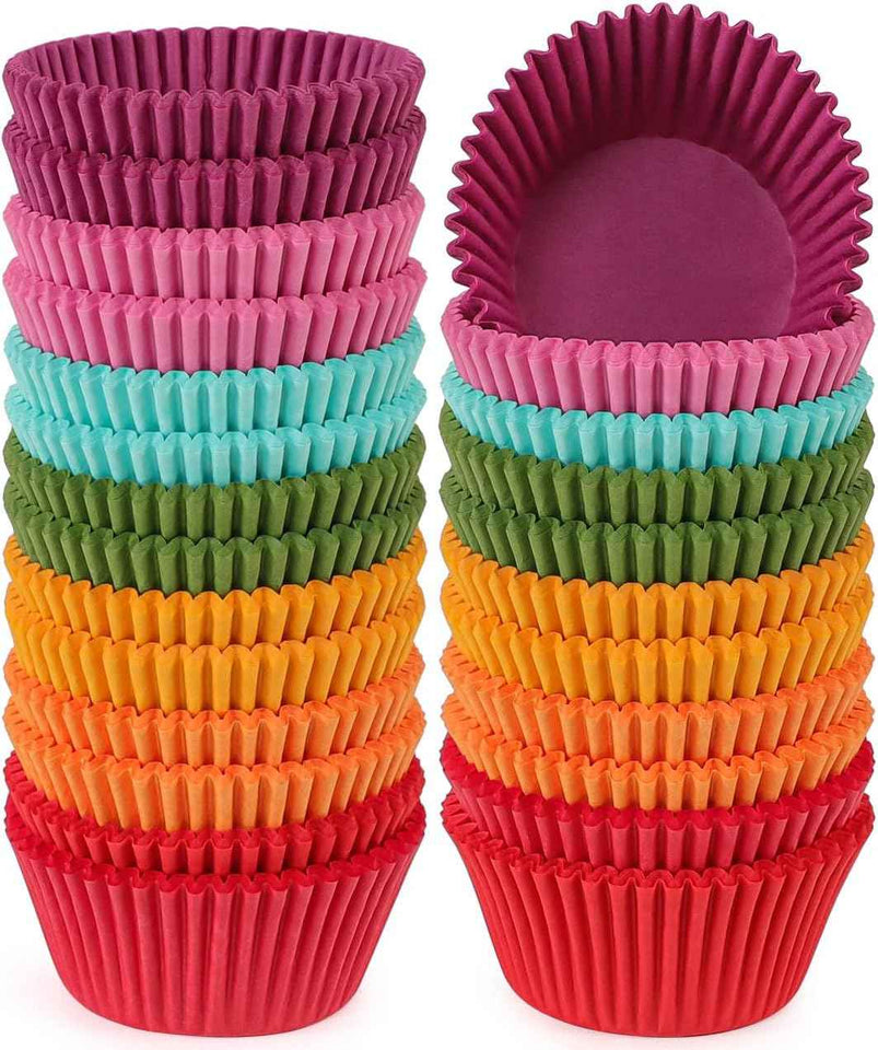 Caperci Standard Natural Cupcake Liners 500 Count, No Smell, Grease-Proof Paper Muffin Liners, Food-grade Baking Cups for Cupcakes, Muffins, Nuts