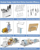 3 Tier Extra Large Over The Sink Dish Drying Rack, Expandable Stainless Steel Dish Drainer with Multifunctional Organizer, Space-Saving Above Sink Dish Rack with Large Capacity for Kitchen Counter
