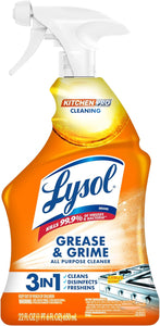 Lysol Pro Kitchen Spray Cleaner and Degreaser, Antibacterial All Purpose Cleaning Spray for Kitchens, Countertops, Ovens, and Appliances, Citrus Scent, 22oz