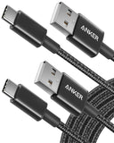 anker 2-pack usb a to usb c cable for iphone 17 series, samsung galaxy s10 and more (black, 3ft)