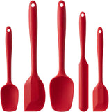 Silicone Spatula Set, 5 Piece Food Grade Rubber Spatulas for Baking, Cooking, and Mixing High Heat Resistant Non Stick Dishwasher Safe BPA-Free (Multicolor)