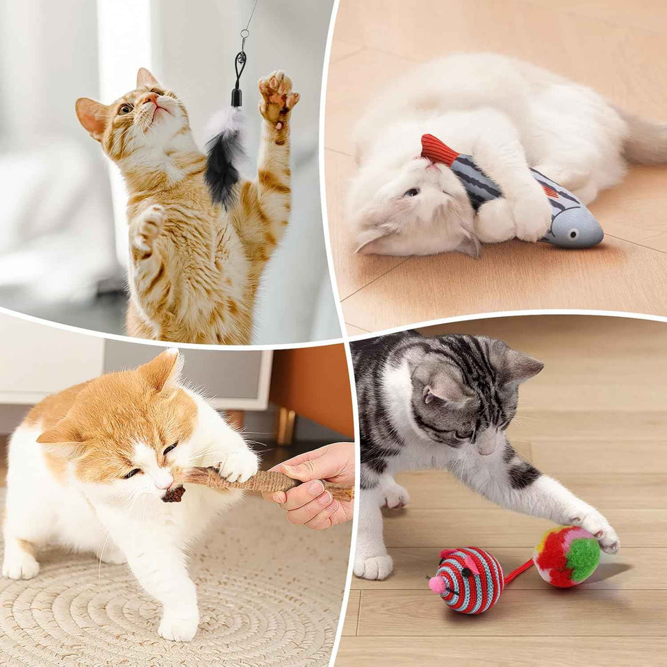 Fashion's Talk Cat Toys Variety Pack for Kitties - 20 Pieces - Multi-Color Interactive Catnip Toys