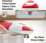 Kitchen Mama Automatic Electric Can Opener with Smooth Edge, Hands-Free, Battery Operated, Red