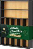 ROYAL CRAFT WOOD Luxury Bamboo Kitchen Drawer Organizer - Silverware Organizer, Utensil Holder & Cutlery Tray Drawer Dividers for Flatware (9 Slot, Natural)