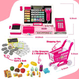 kids cash register toy with music real calculator scanner learning for 3-8 year old girl