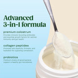 Bloom Nutrition Bovine Colostrum Powder with Vitamin B-12 for Gut Health, Immune Support, Hair Growth & Beauty Supplement | Unflavored, 25 Servings