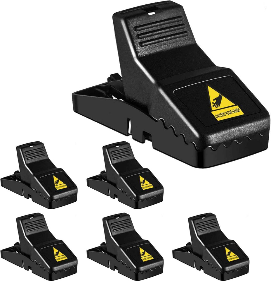 Feeke M01-6Pack Mouse Traps, ABS Plastic and Stainless Steel, 3.9 x 1.7 x 2.0 in, Quick Effective Sanitary Safe Mousetrap Catcher, 6 Pack