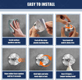 Stainless Steel Suction Cup Hooks for Bathroom, Kitchen, and Glass - 4-Piece No Drill Towel Hooks Set