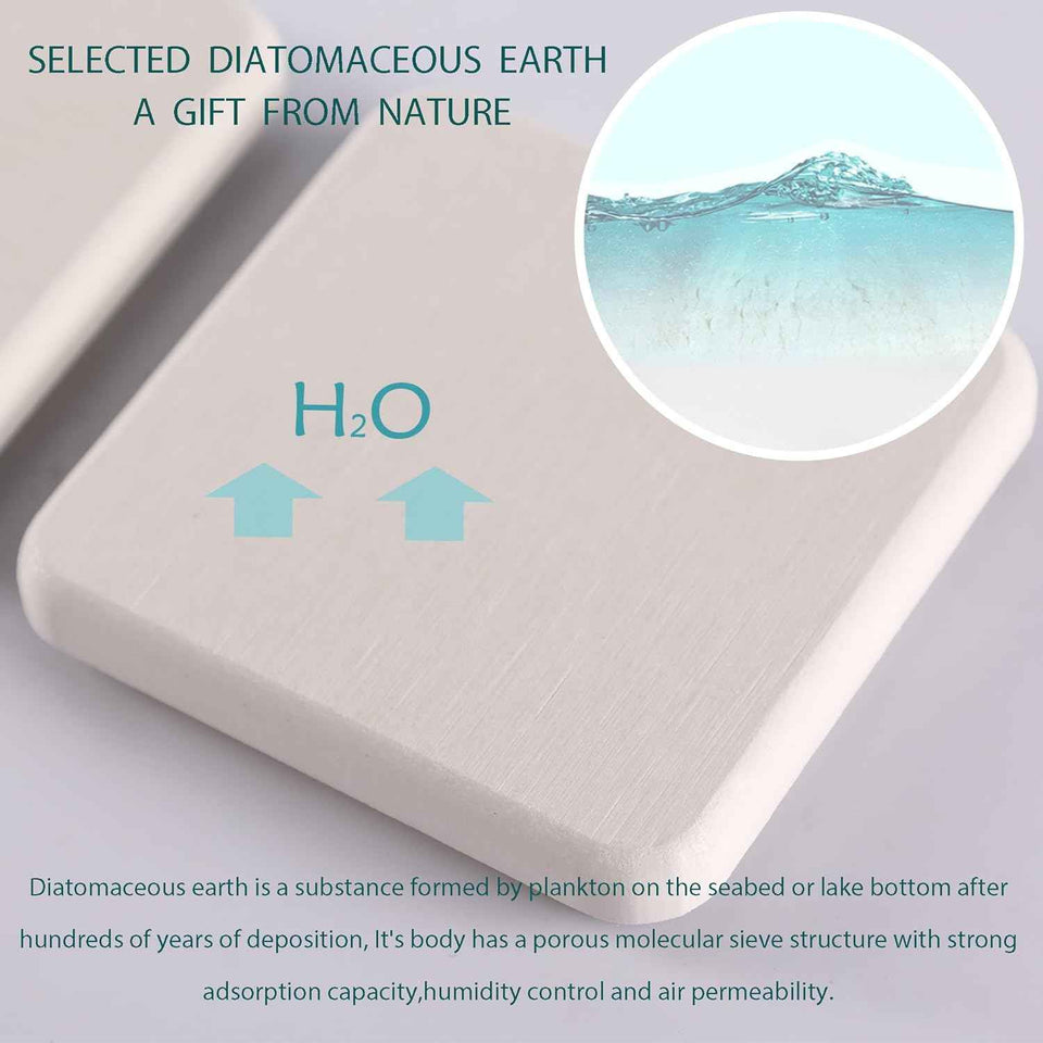White Diatomite Trays for Kitchen and Bathroom, 3.15" W x 8.7" L, 2 PCS