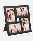 SONGMICS 4x6 Collage Picture Frames, Family Photo Collage Frame Set of 4 for Wall Decor, Glass Front, Wall Hanging or Tabletop, Christmas Gift, Ink Black URPF25BK