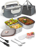 100W Cordless Electric Lunch Box for Adults & Men, Rechargeable Battery Powered Heated Lunch Box, 1.2L Portable Food Warmer Lunchbox with 5-Sided Heating for Work Car Outdoor Use