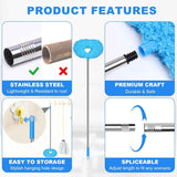 Storystore Ceiling Fan Cleaner Duster with Extension Pole, Adjustable from 13 to 49.7 Inches, Removable Fan Blade Cleaner (Blue)