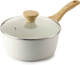 SENSARTE Nonstick Saucepan with Lid, 1.5 Quarts Small Pot with Swiss Granite Coating, Stay-cool Handle, Multipurpose Handy Sauce Pot Small Kitchen Cooking Pot, Induction Comptable, PFOA Free