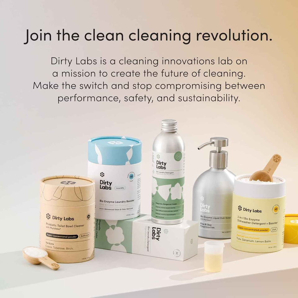 Dirty Labs Probiotic Toilet Bowl Cleaner Powder with Phytolase Bio Enzymes, Septic-Safe and Biodegradable, Verdure Scent
