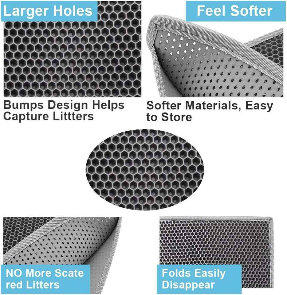 pieviev cat litter mat waterproof urine proof trapping mat 1 pack gray 24x15 inch