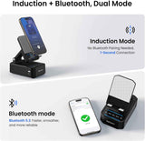 Cell Phone Stand with Instant Wireless Induction Bluetooth Speaker, No Bluetooth Pairing Needed, 1-Second Connection, HD Surround Sound, Practical Gifts for men, women, Dad, Mom, Hearing Impaired