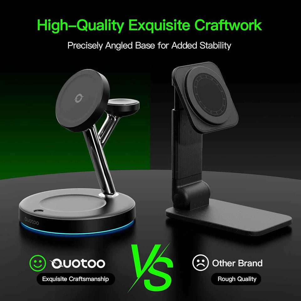 2026 3 in 1 Charging Station for Apple Compatible with Magsafe Charger Stand for iPhone 17 16 15 14 13 12 Wireless Charging Station for AirPods Wireless Charger for iWatch Series