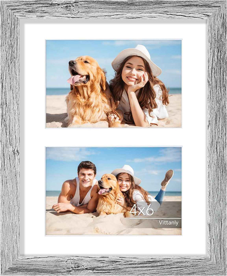 Vittanly 11x14 Collage Picture Frame, Displays 5Pcs 4x6 Pictures with Mat or 1Pcs 11x14 without Mat for Wall Mounting, Picture Frames Collage Wall Decor in Black, 1 Pack