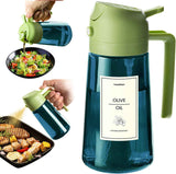 TrendPlain 16oz/470ml Blue Glass Olive Oil Sprayer for Cooking - 2 in 1 Olive Oil Dispenser for Kitchen Gadgets, Air Fryer, Salad, and BBQ - Navy