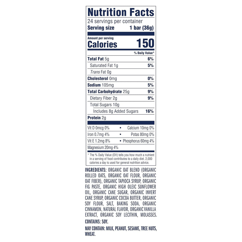 zbar iced oatmeal cookie soft-baked energy snack bars non-gmo usda organic granola bars 24 pack